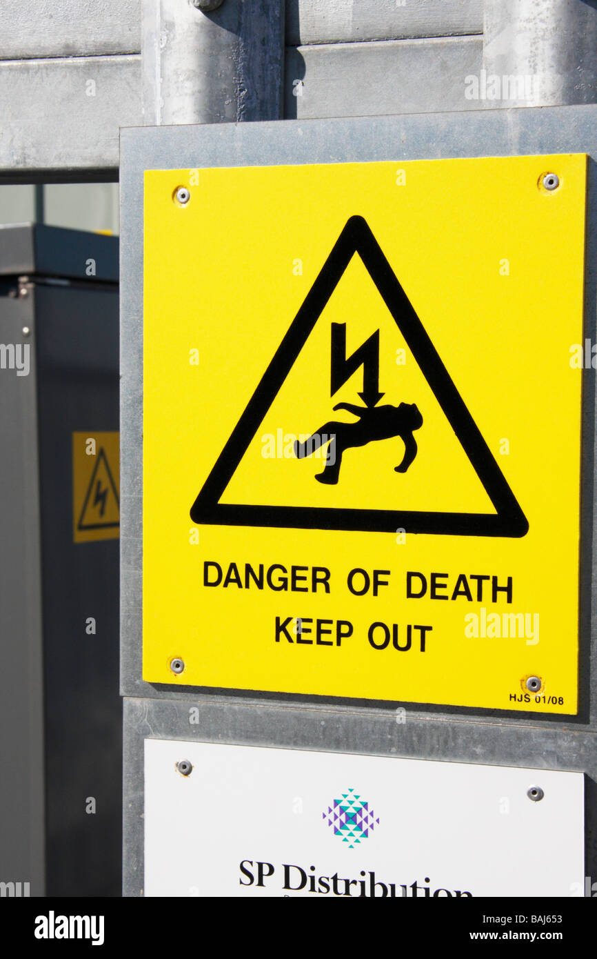 Electrocution Danger of death sign Stock Photo