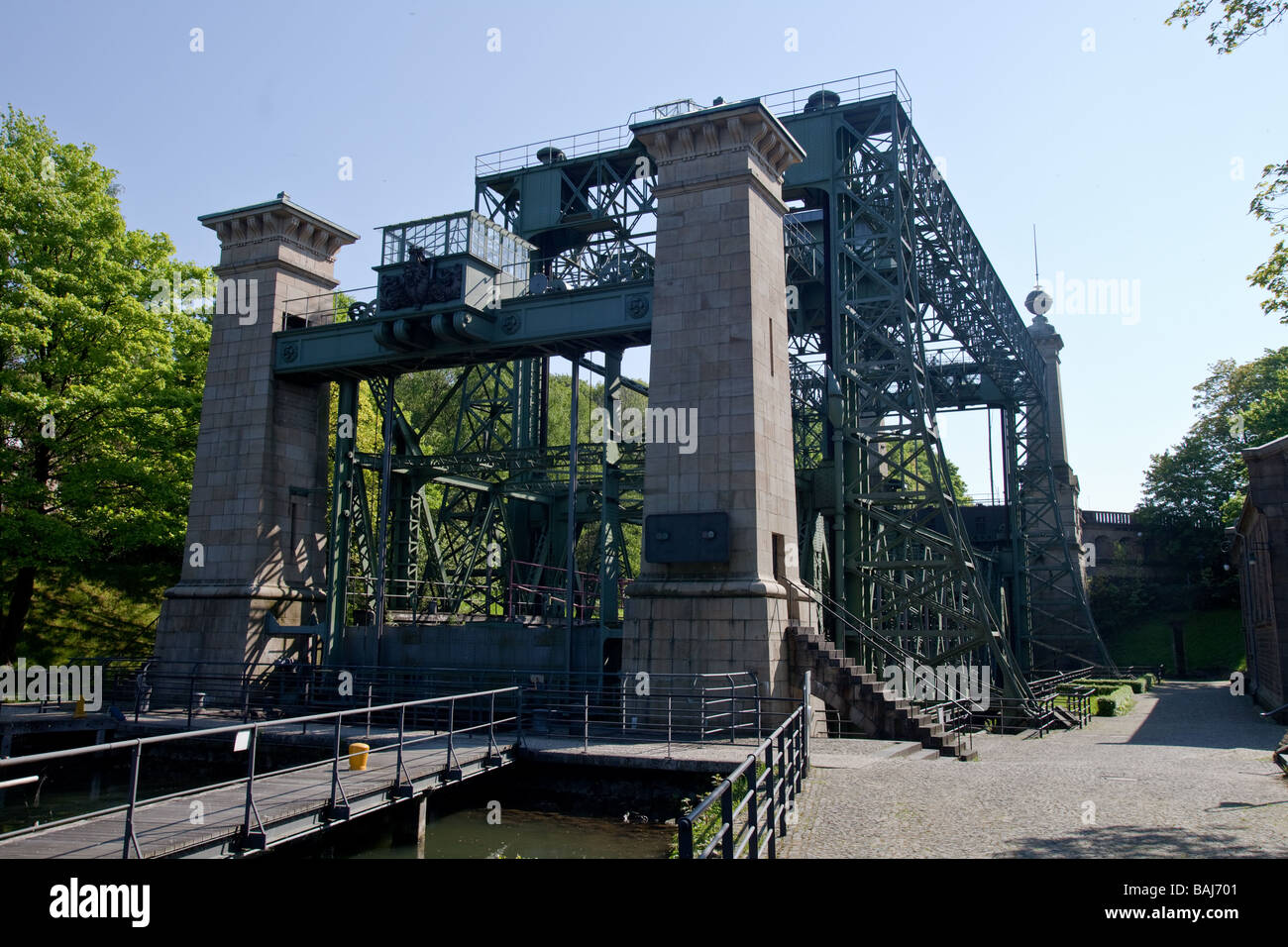 The old Henrichenburg Shiplift in the city of Waltrop, The Route of Industrial Culture , NRW, North Rhine - Westphalia, Germany Stock Photo