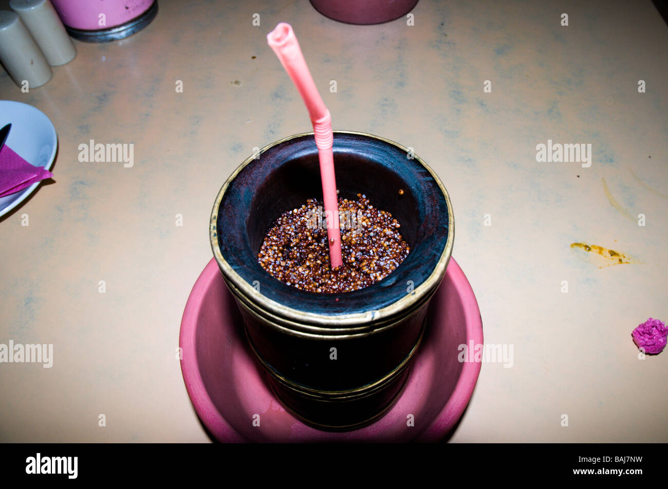 tibetan style millet beer Stock Photo