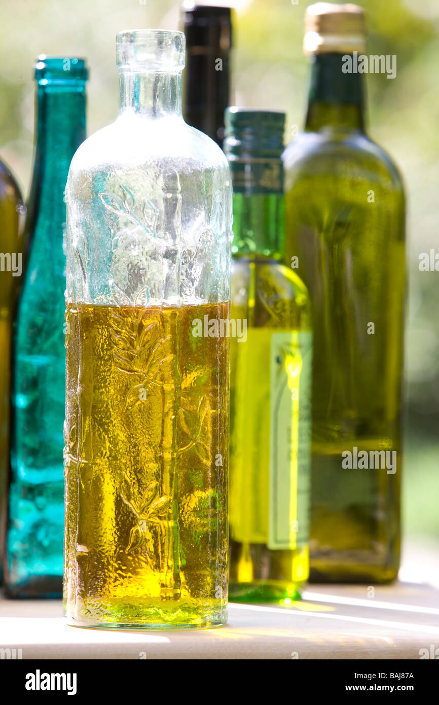 Bottles of Extra Virgin Olive Oil Stock Photo - Alamy