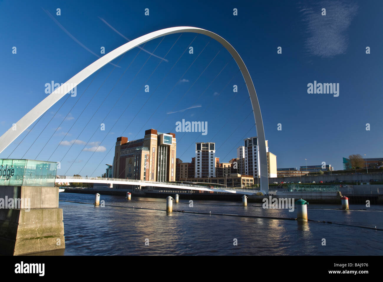 The Baltic Flour Mill arts centre seen through the Gateshead millenium ...