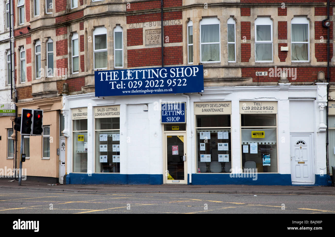 Property development and letting agency shop Cardiff Wales UK Stock Photo