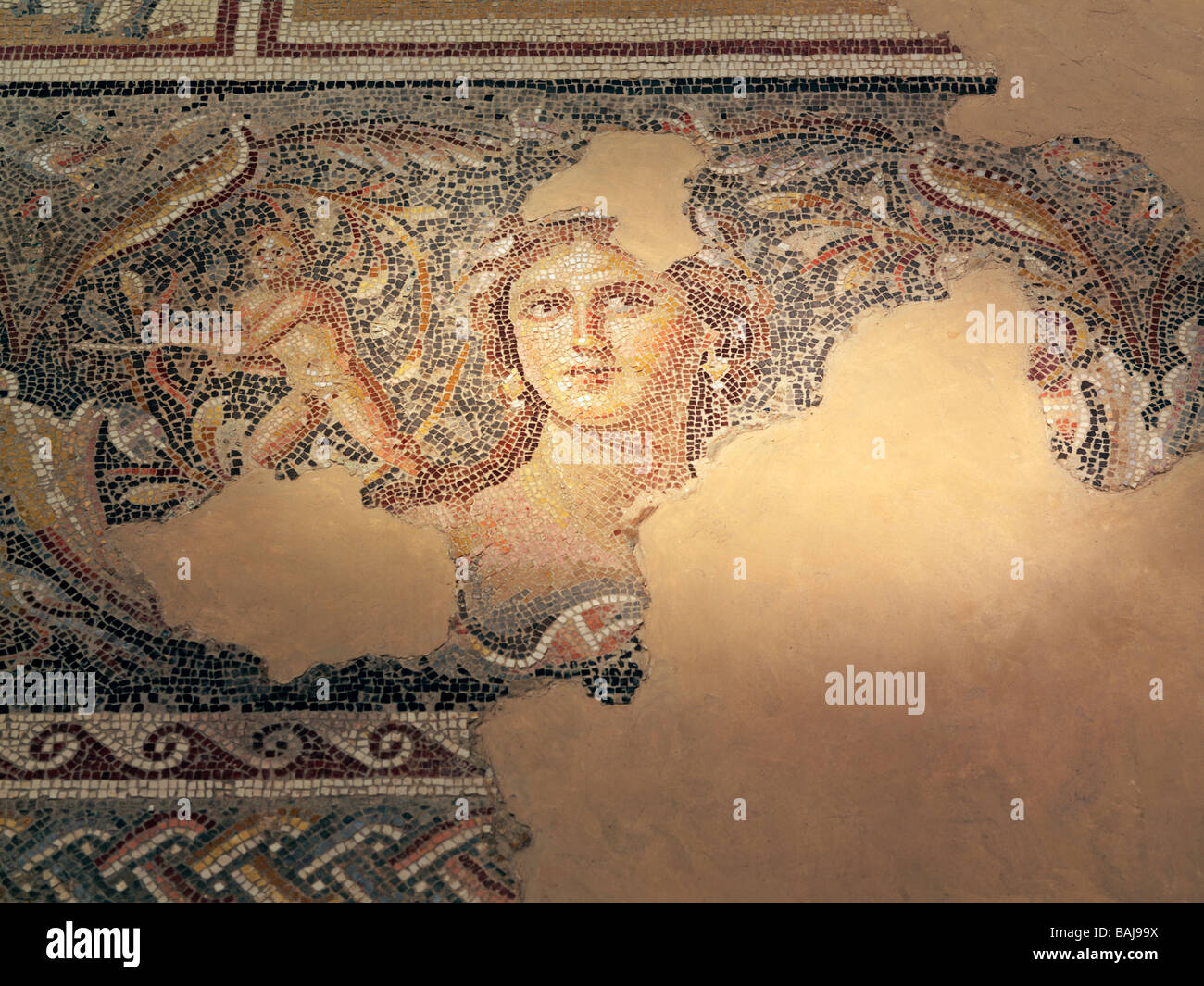 Israel Zippori Roman Villa mosaic floors Stock Photo