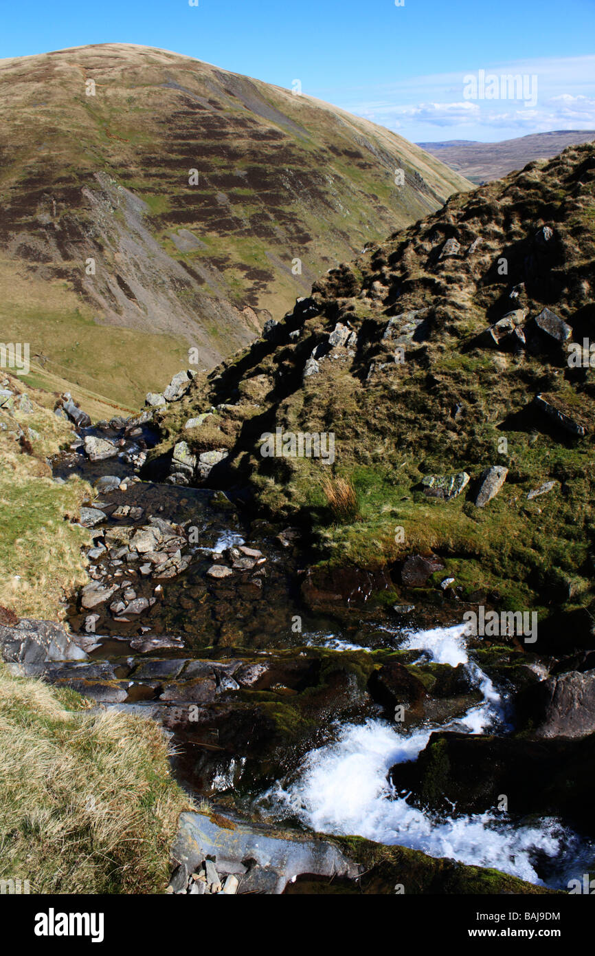 A stream which forms Cautley Spout waterfall in the Howgill Fells, Cumbria Stock Photo