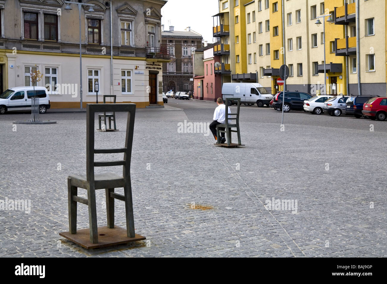 Ghetto s Heroes Place called Agreement Place this is where the Nazis ogranized the Jews ghetto Cracow Poland Stock Photo