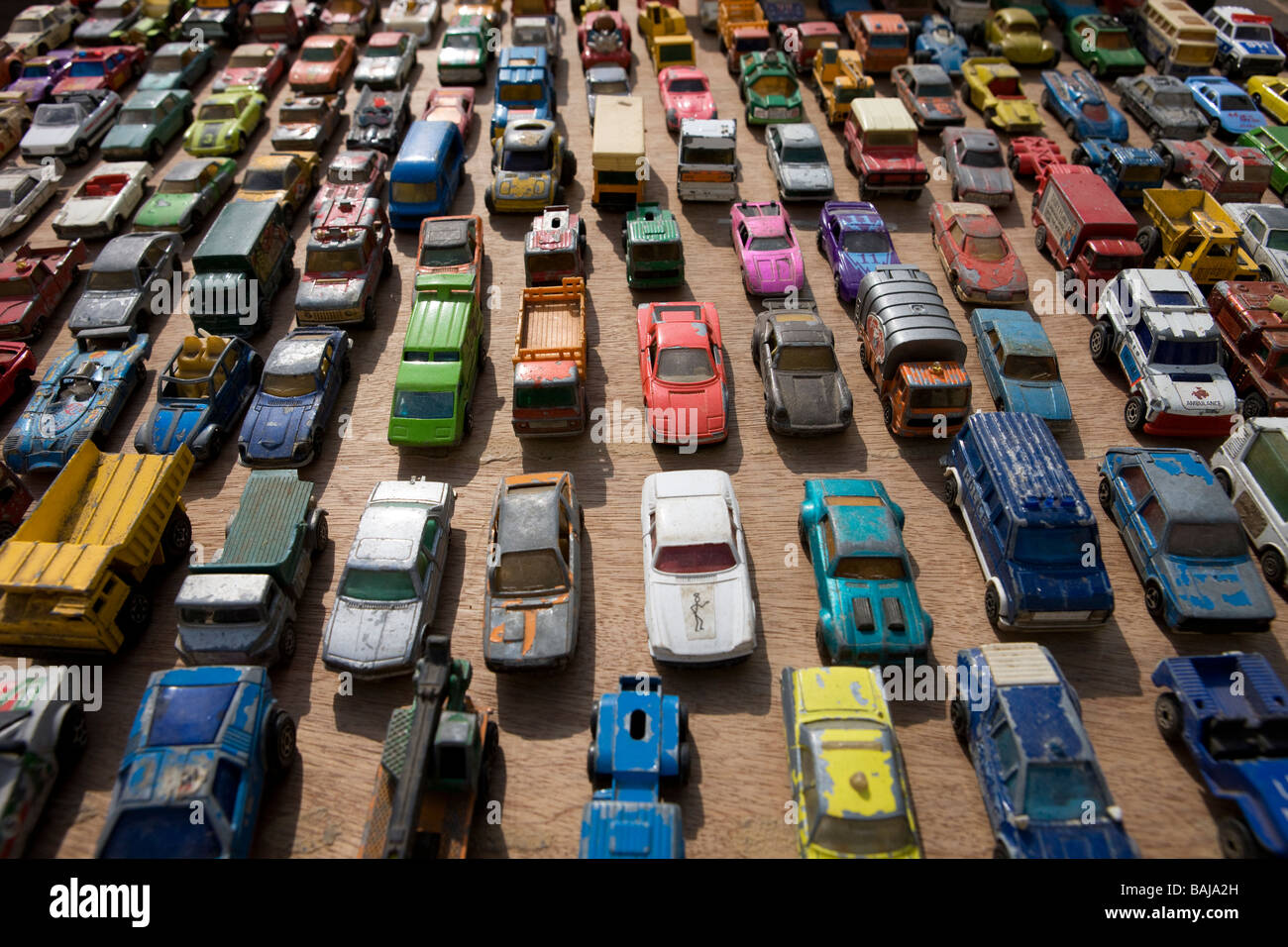 Toys Cars in a Traffic Jam Stock Photo Alamy