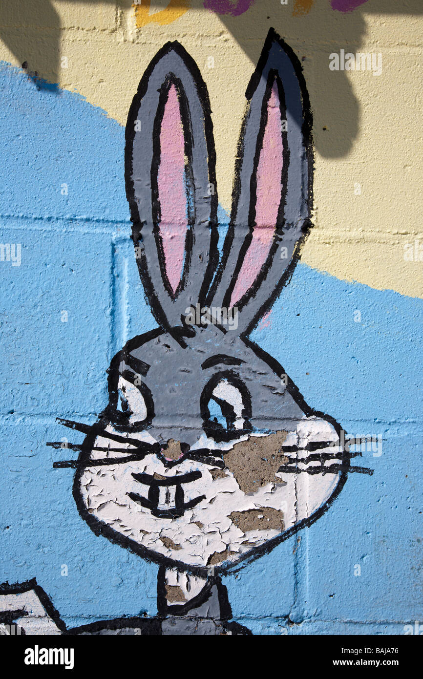 Cartoon characters painted on wall Stock Photo - Alamy