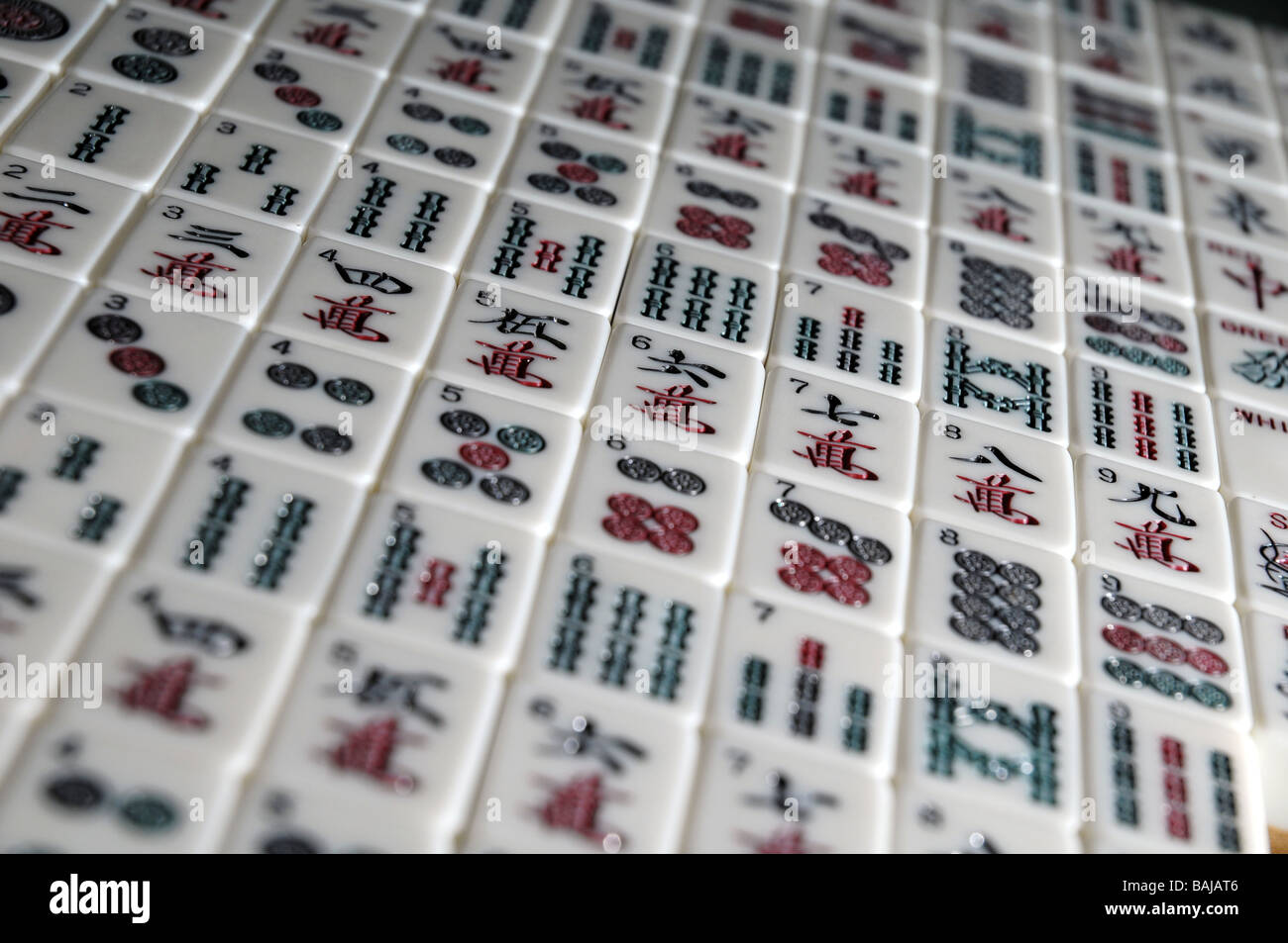 Mahjong Game tiles Stock Photo