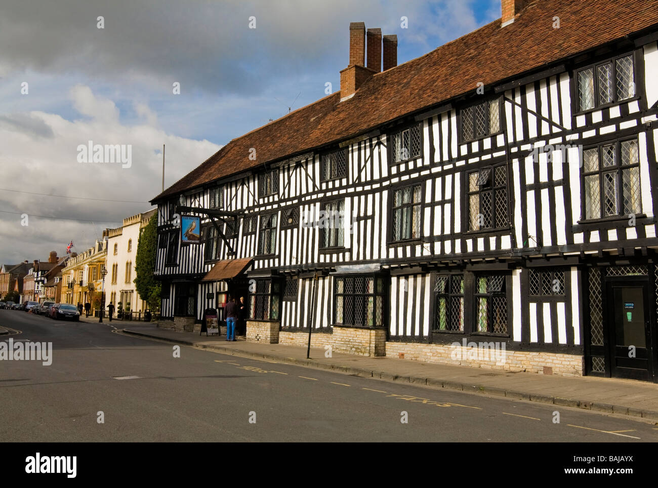 Historic Half Timbered Buildings In Stratford Upon Avon Stock Photo - Alamy