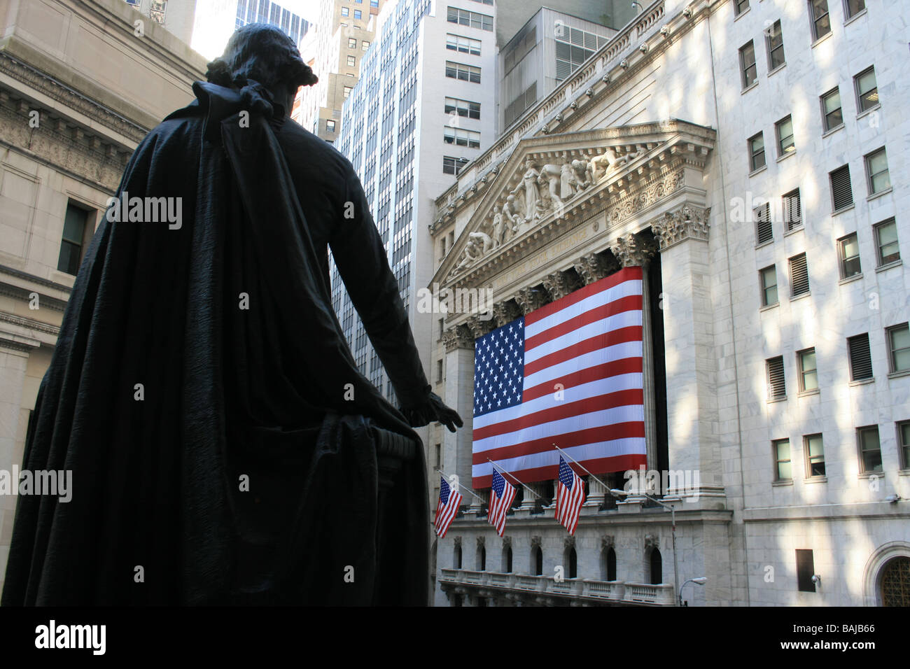 George Washington Statue near the New York Stock Exchange. Stock Photo