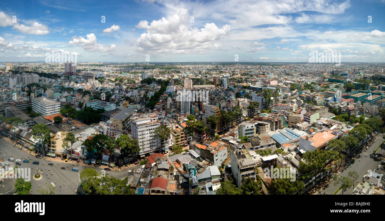 Panorama of the city of Saigon from a height of 26 floors Stock Photo