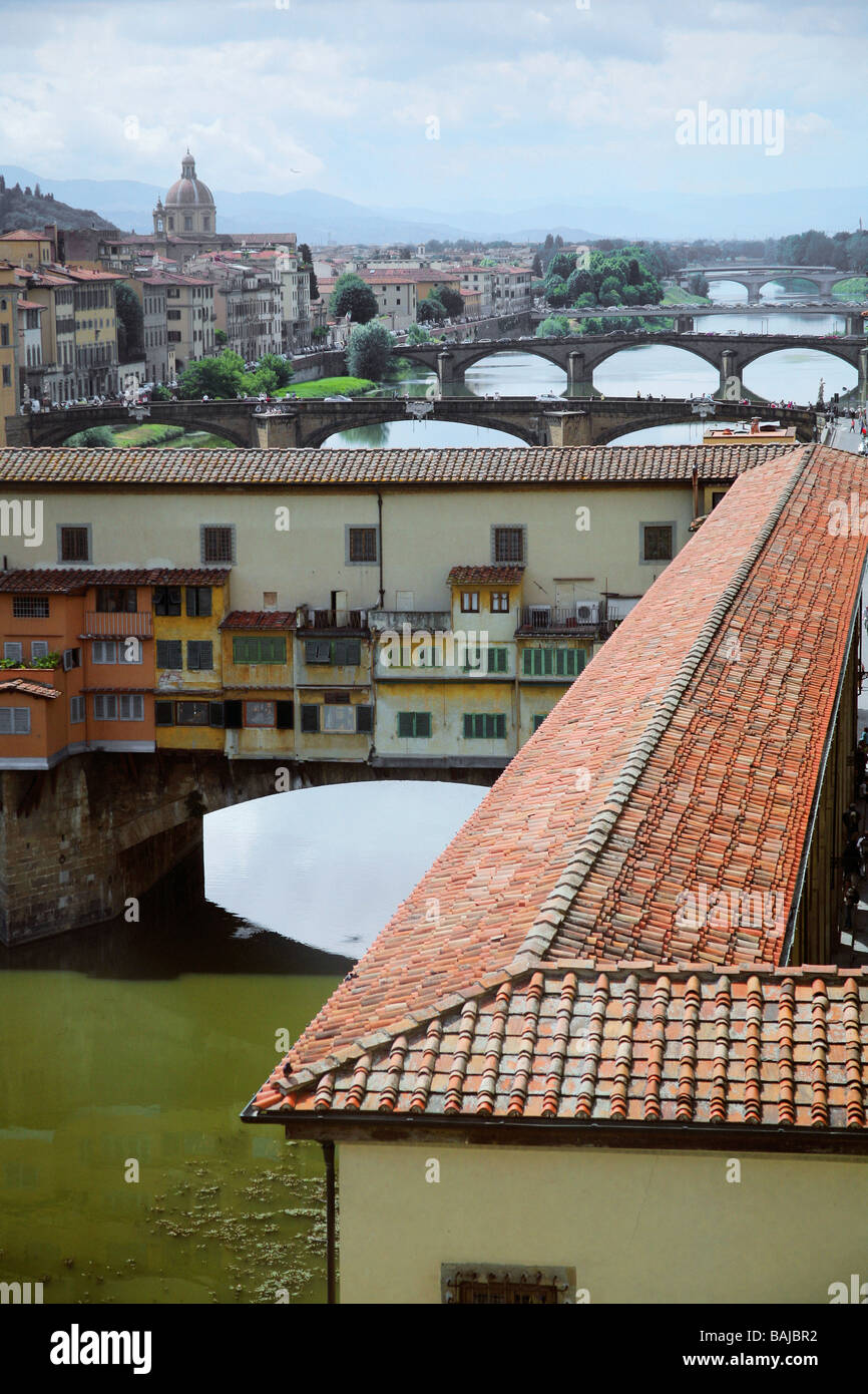 Florence, Italy; The Vasari Corridor Stock Photo