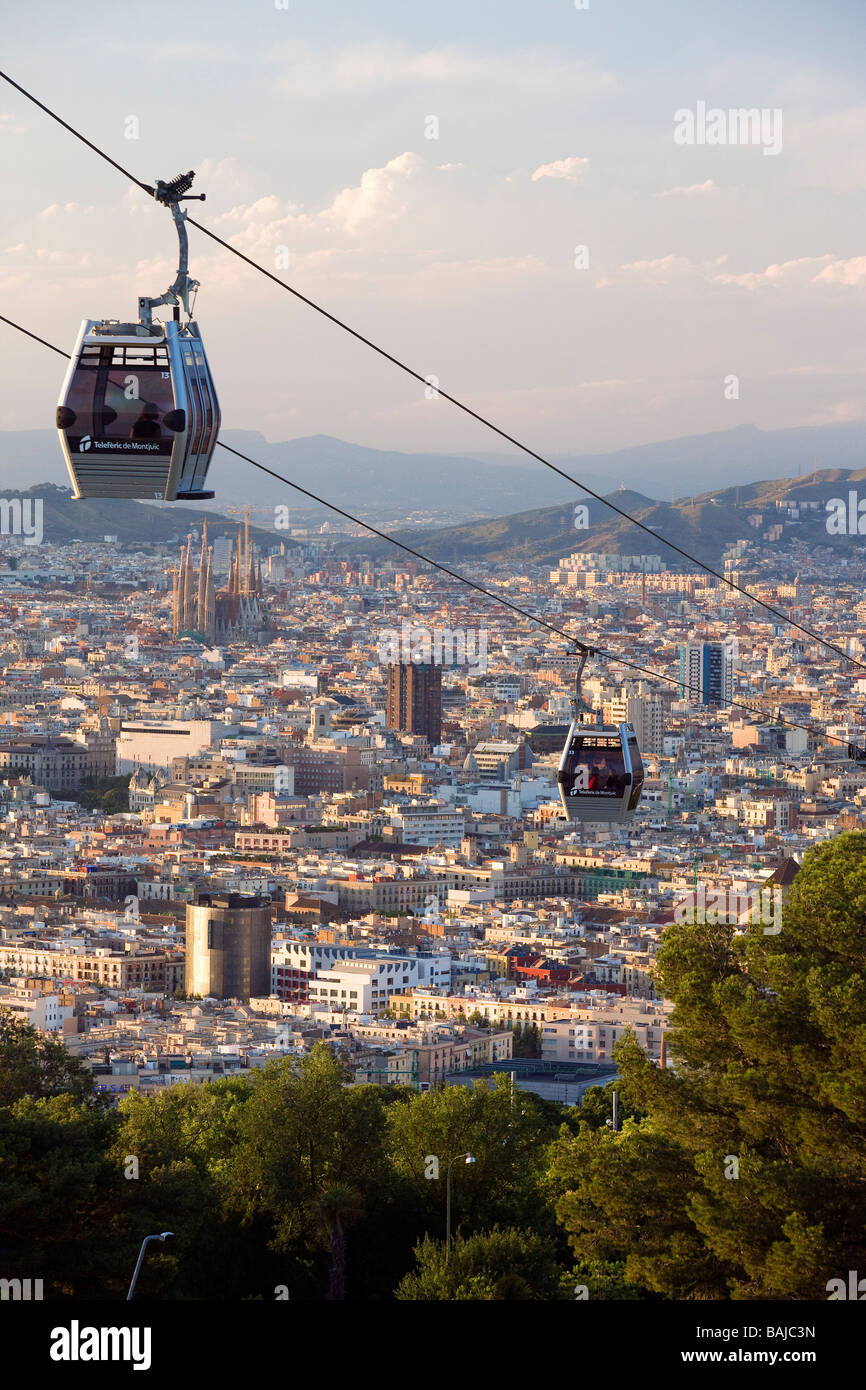 Spain, Catalonia, Barcelona, Montjuic Hill, cable car Stock Photo - Alamy