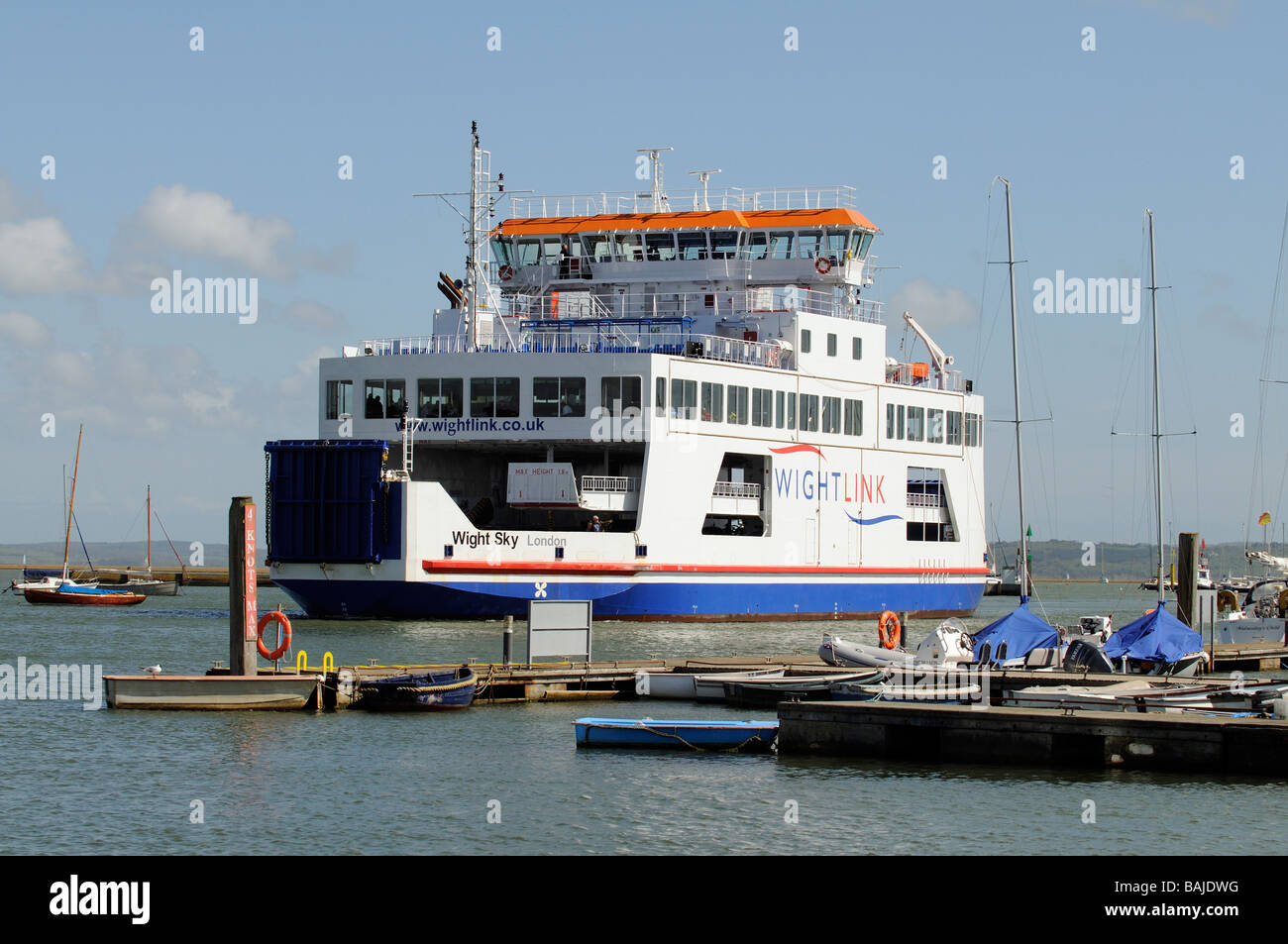 Isle of Wight IOW ferry Wight Sky on Lymington River approaching the