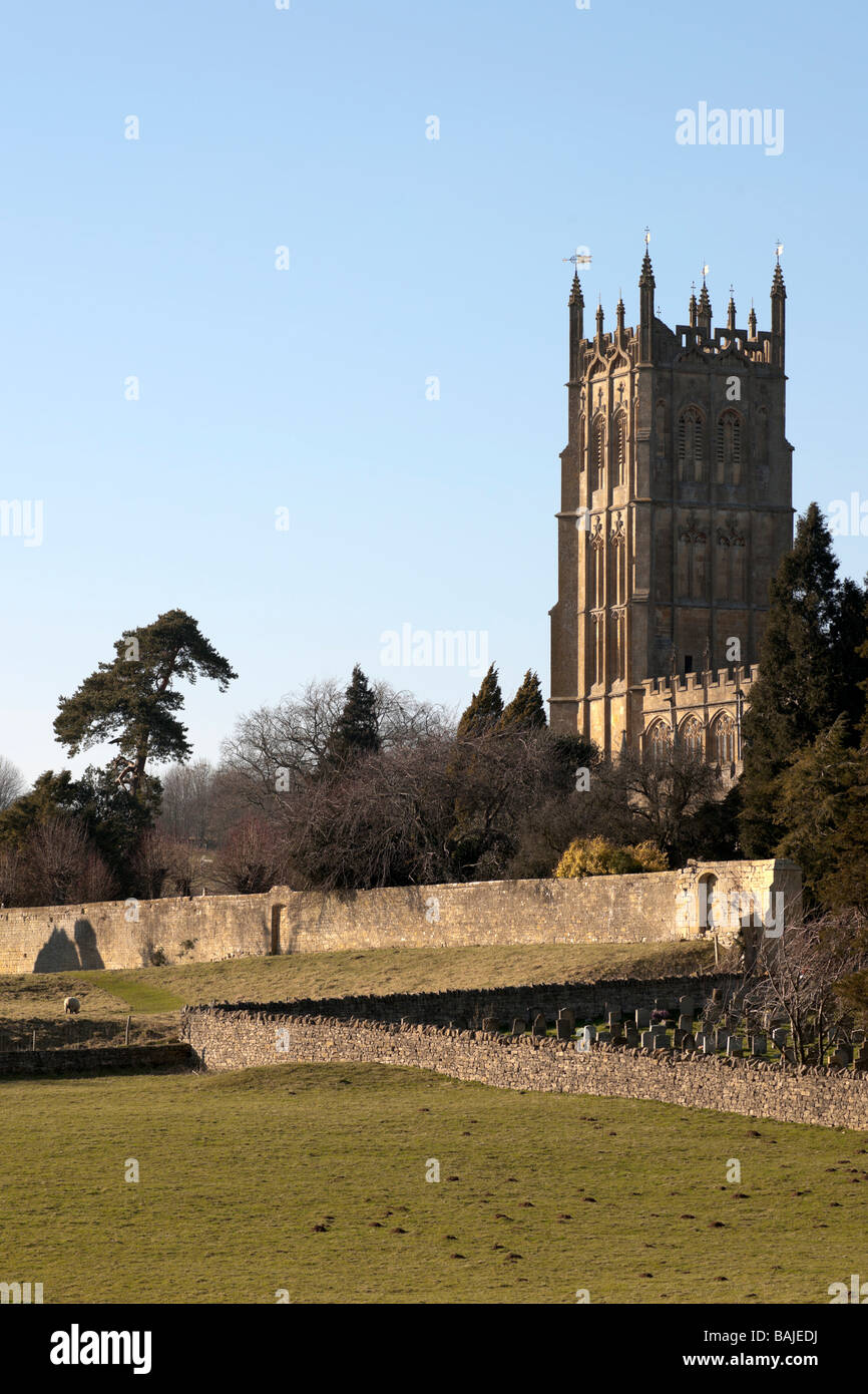 chipping campden village the cotswolds gloucestershire england st james wool church Stock Photo