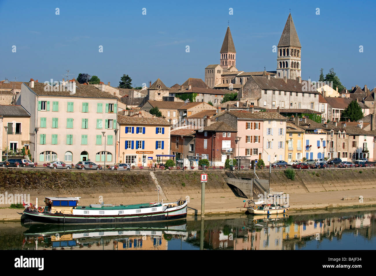 France Saone Et Loire Tournus The Edges Of The Saone And The Two Stock Photo Alamy