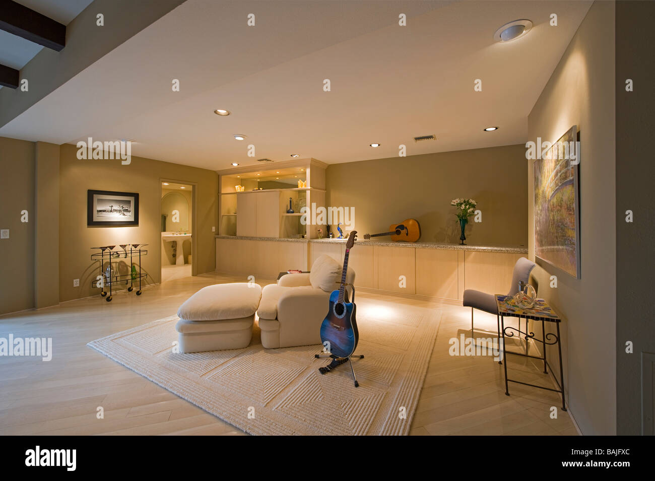 Guitar in interior of home Stock Photo - Alamy