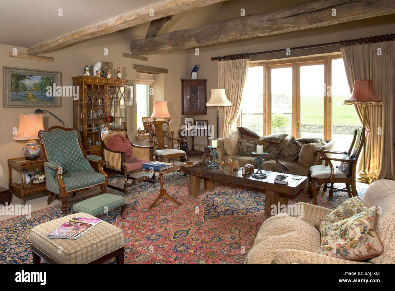 UK. A traditional British living room interior design. Stock Photo