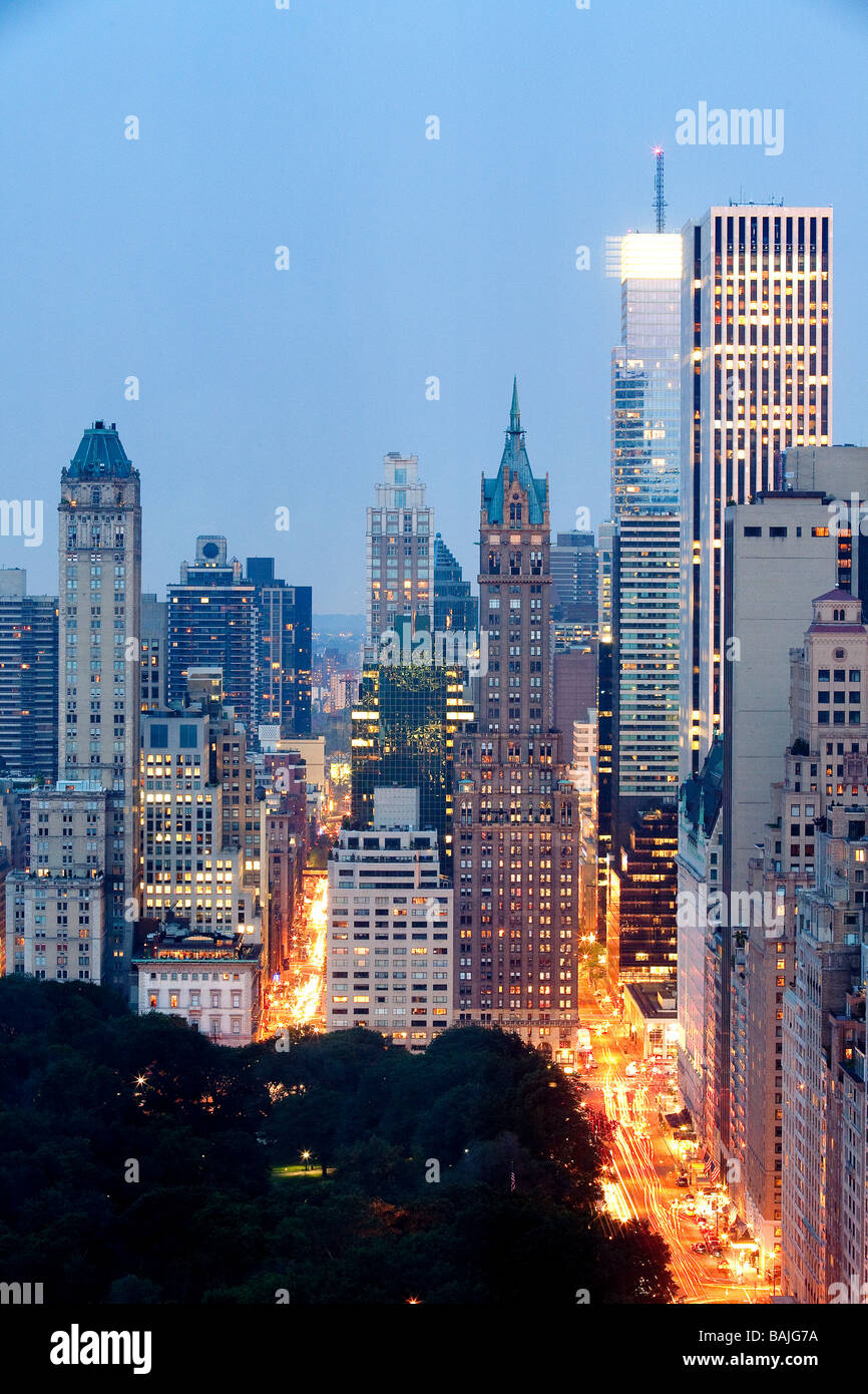 United States, New York City, Manhattan, view from the Mandarin Oriental Hotel on the junction of Central Park South and the Stock Photo