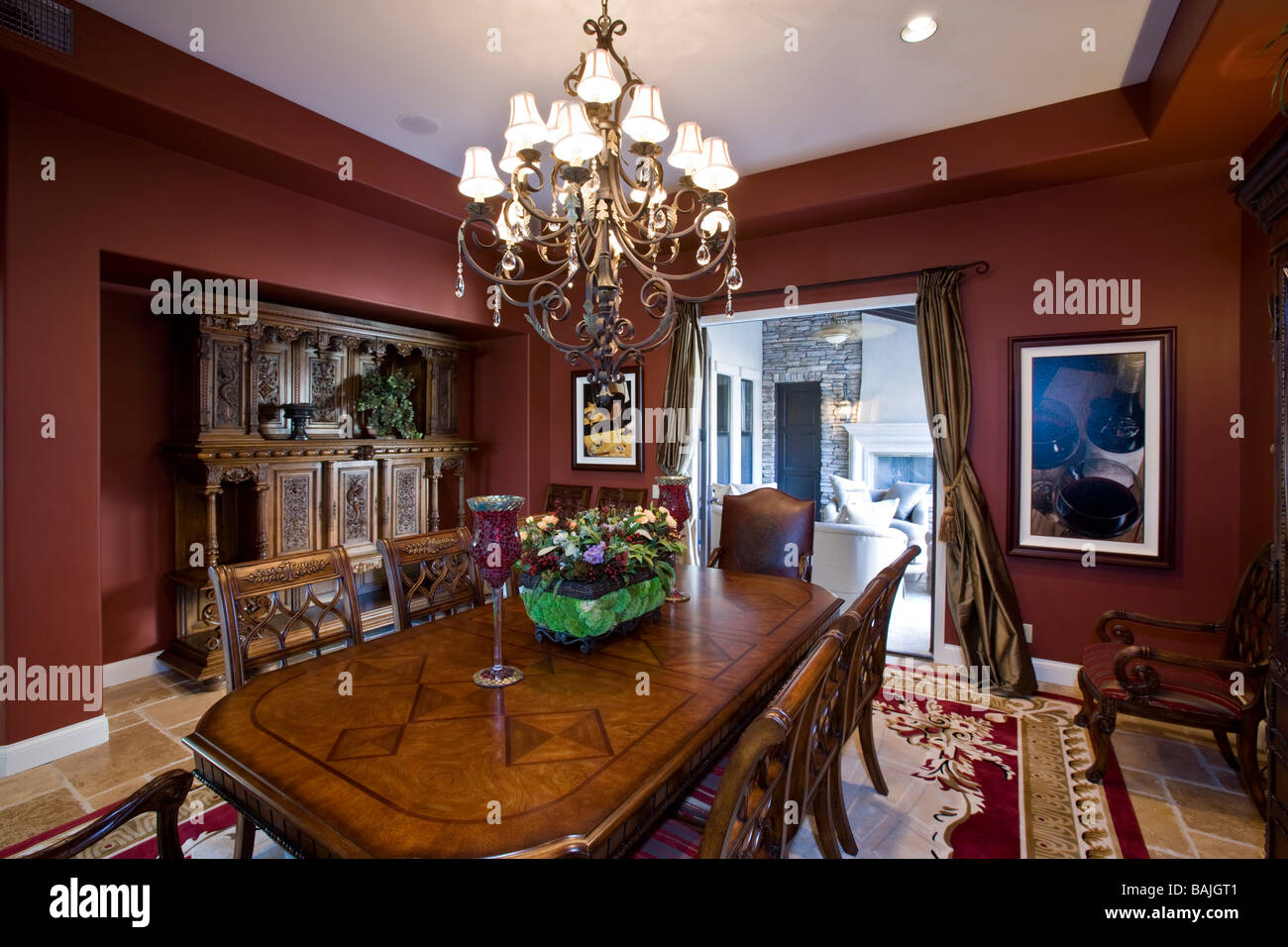 Luxurious old fashioned dining room Stock Photo Alamy