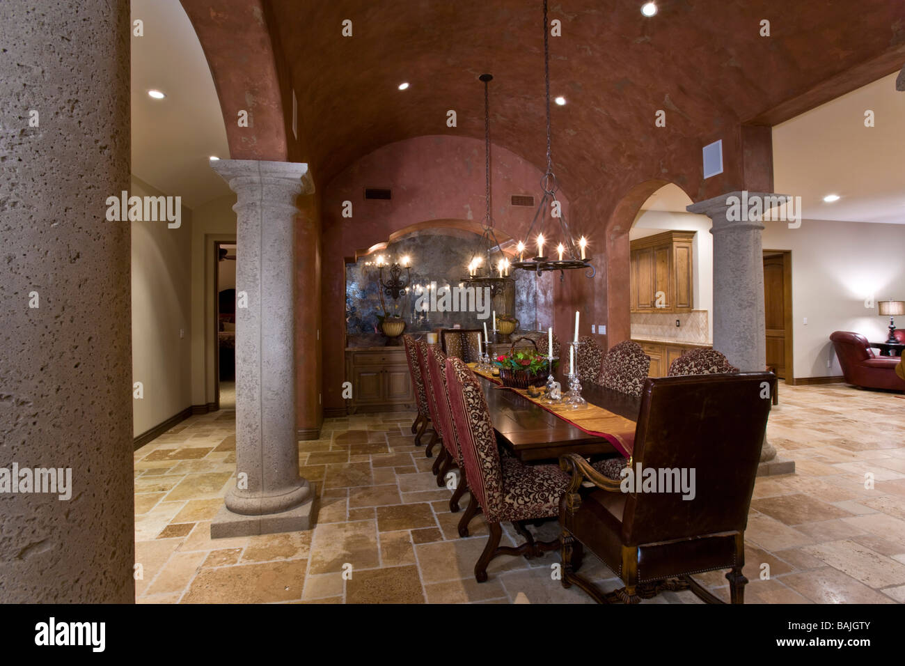 Elegant old fashioned dining room Stock Photo Alamy