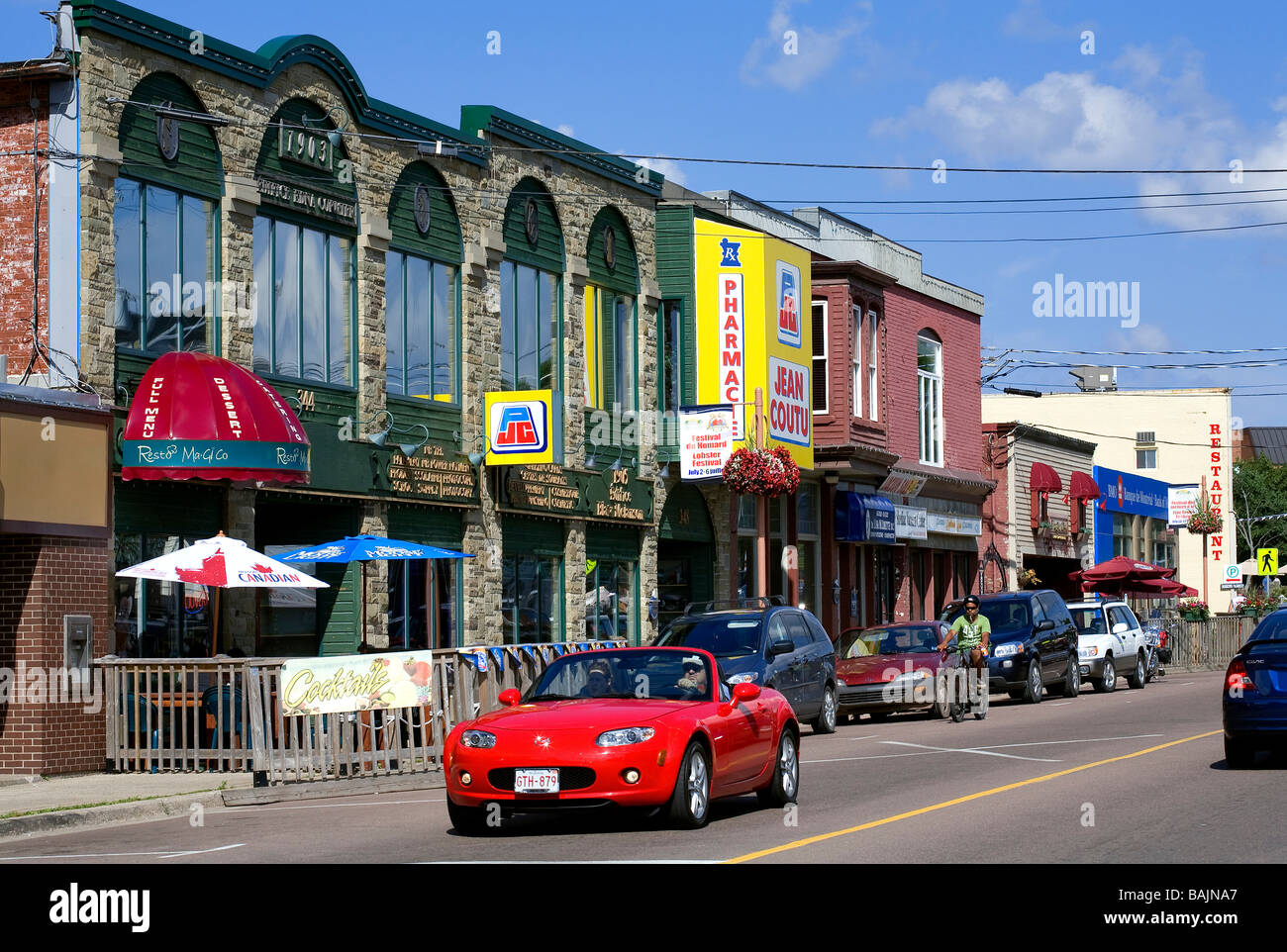 Canada, New Brunswick, Shediac, street of the city center and shops