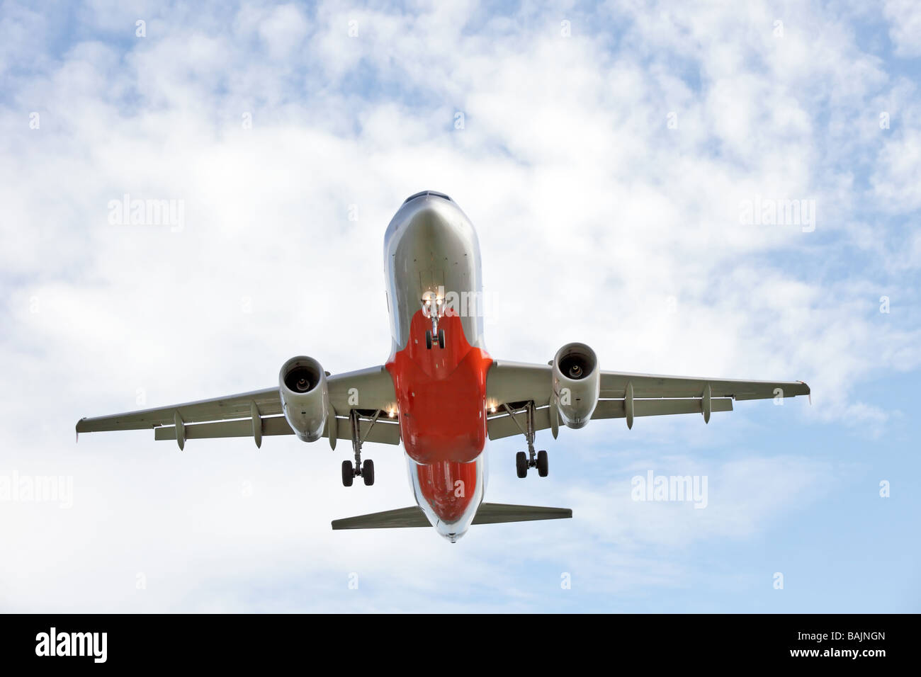 Commercial passenger aircraft coming into land Stock Photo Alamy