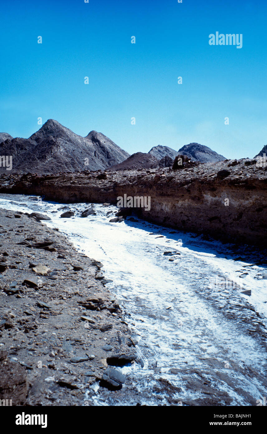 River of salt, Brandberg area, remote northern Namib desert, Namibia Stock Photo