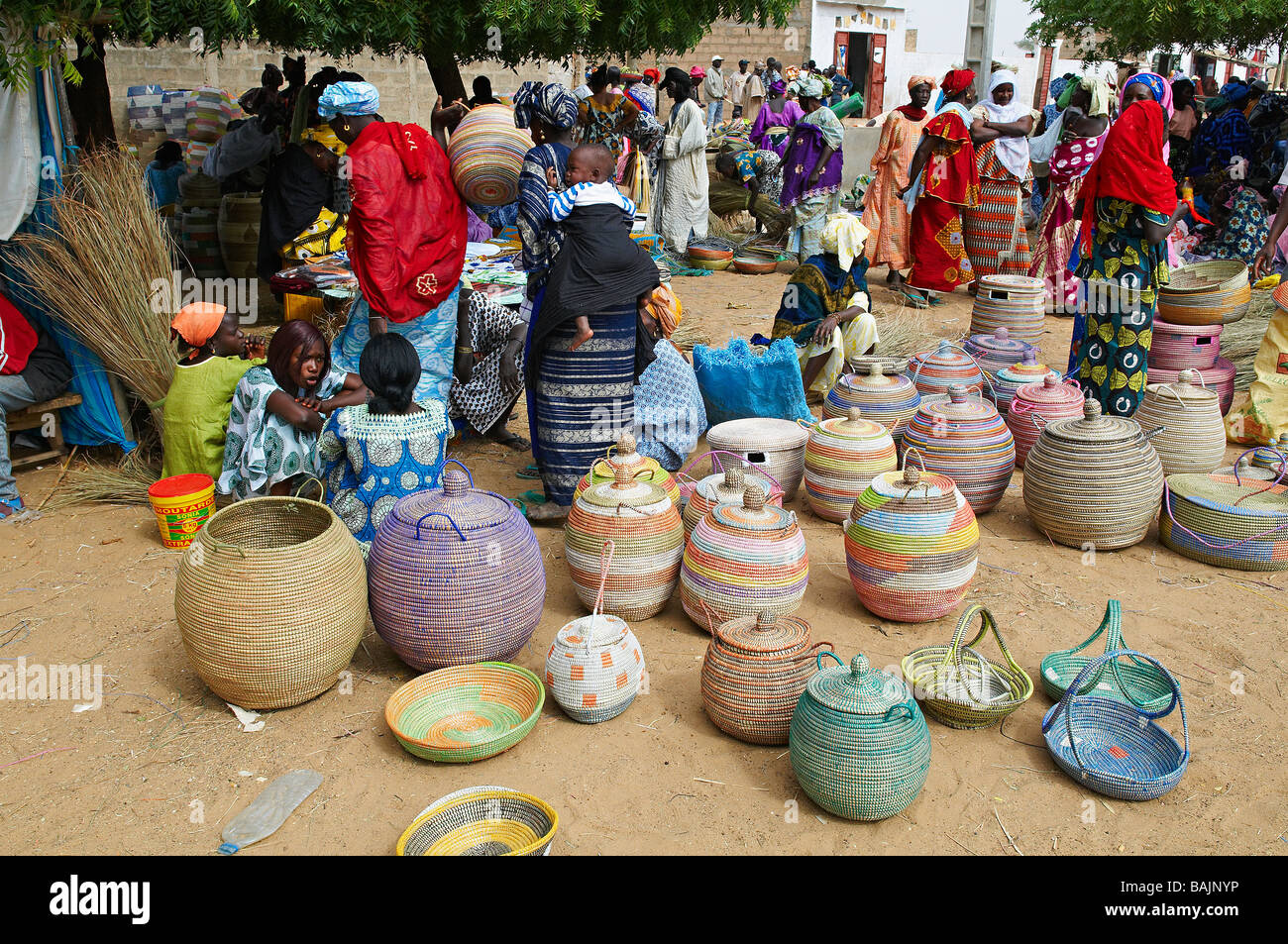 Senegal, Thies Region, basketry market Stock Photo
