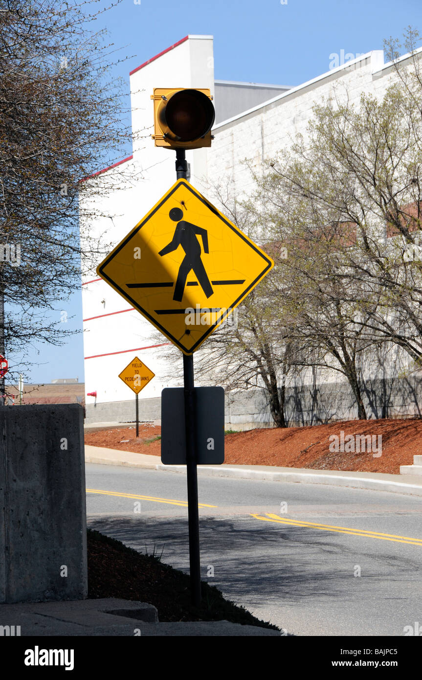 Pedestrian Crossing with flashing light Stock Photo Alamy