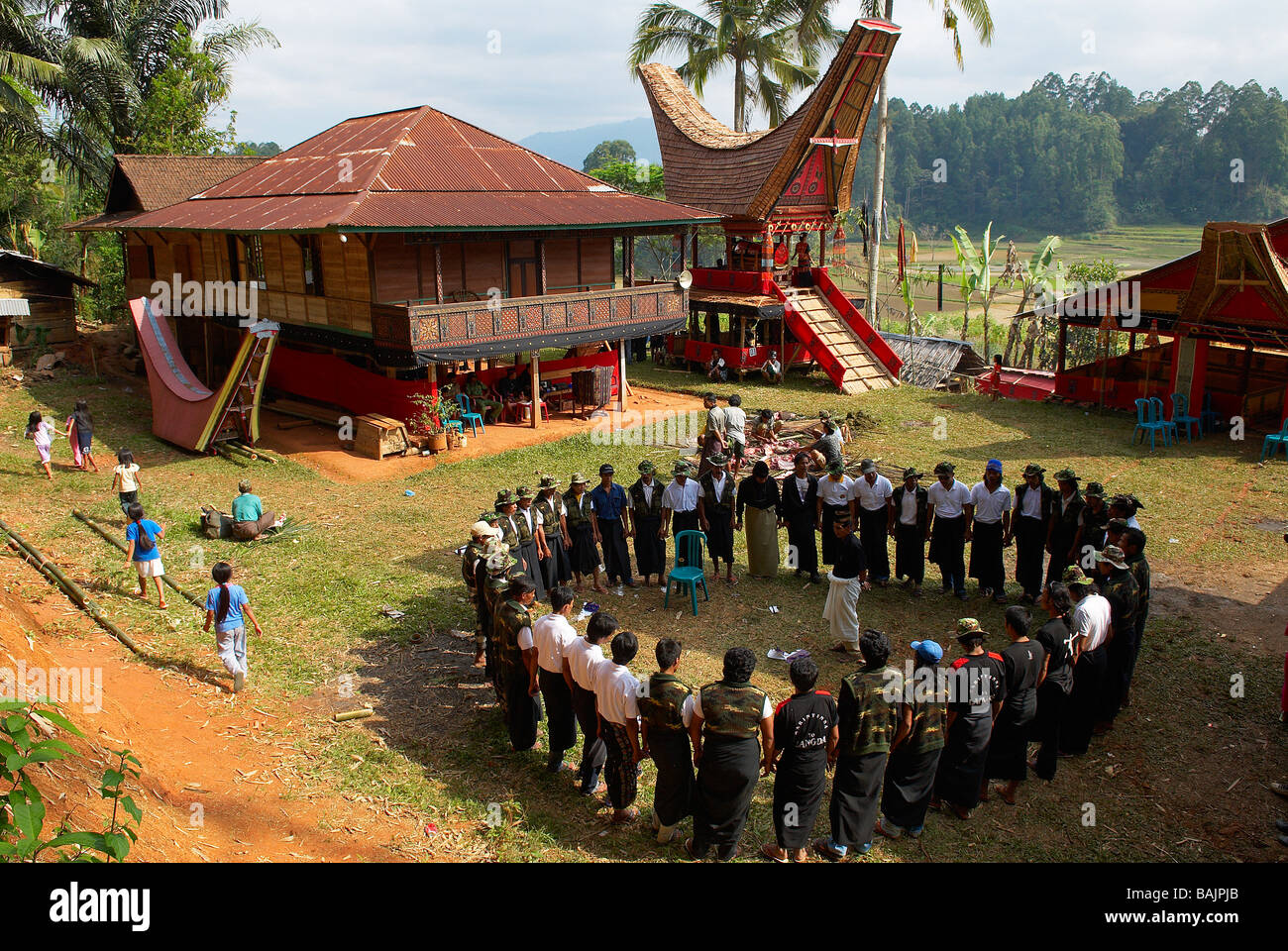 Indonesia, Sulawesi (Celebes Island), Tana Toraja, Toraja funeral ceremony Stock Photo