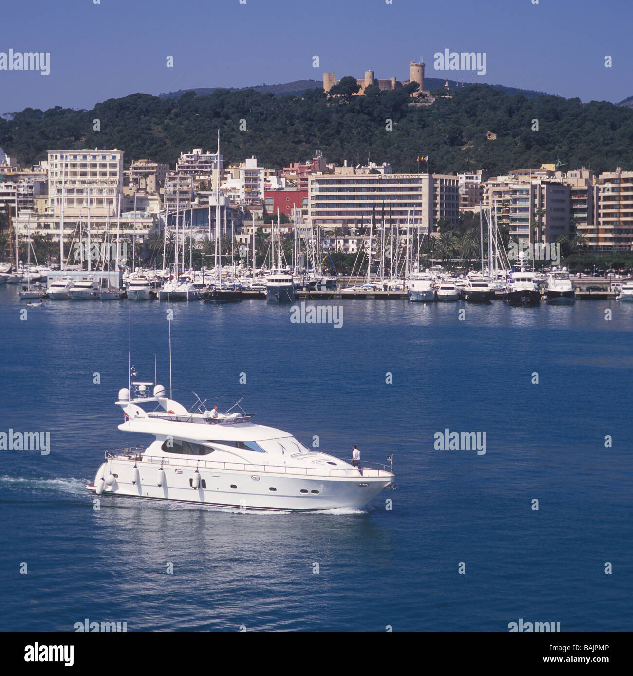 Elegance 64 (20 mtrs) - luxury superyacht en route for Palma International Boat Show 2009 Stock Photo