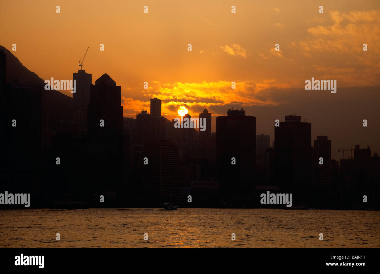 Skyline of Hong Kong at Sunset Hong Kong Island China Asia Stock Photo ...