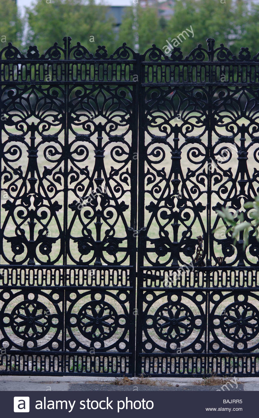 Wrought iron gate COMPANY GARDENS Cape Town South Africa metal Stock