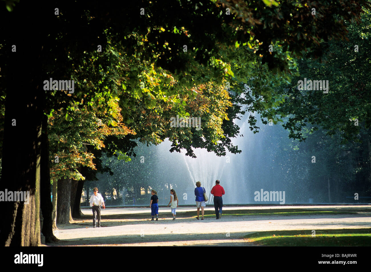 Belgium, Brussels, the creation of Brussels Park near the Palais Royal (royal Palace) coïncides with the building of  Place Stock Photo