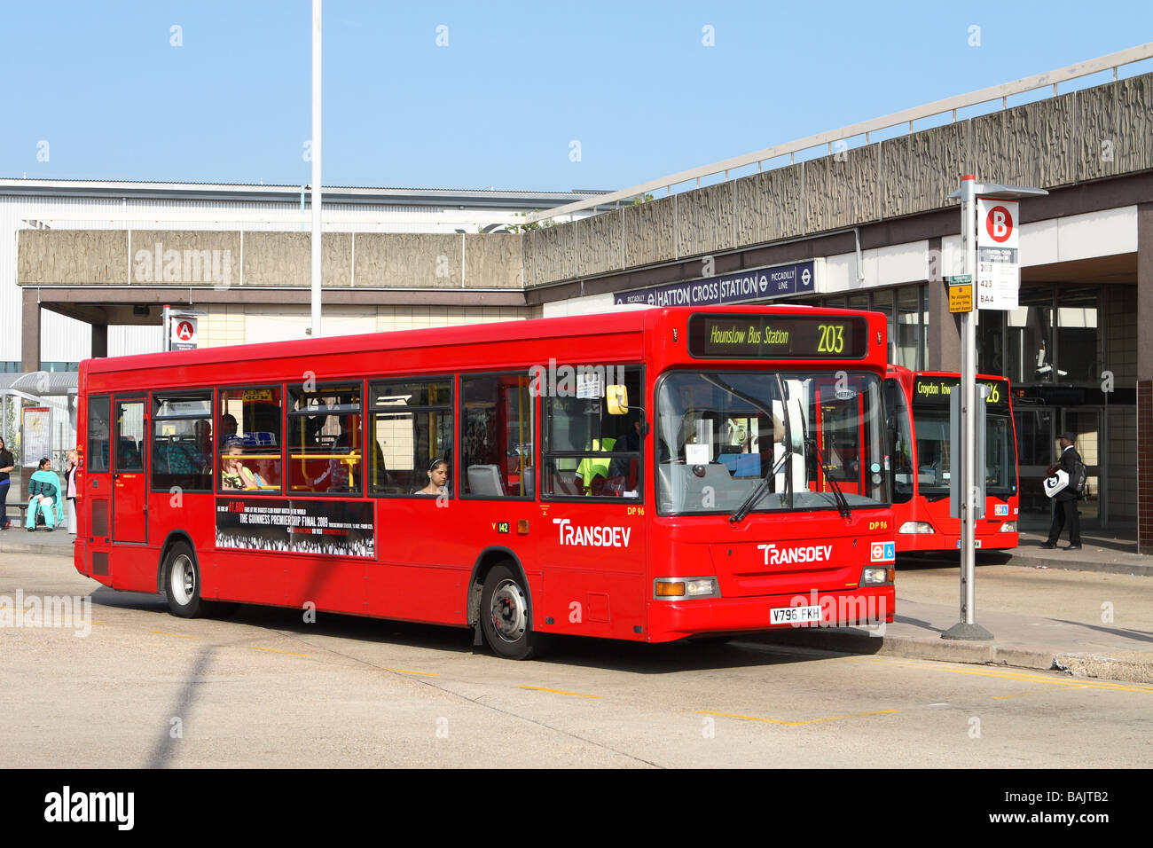 London Hatton Cross bus station at Heathrow Airport with bus service