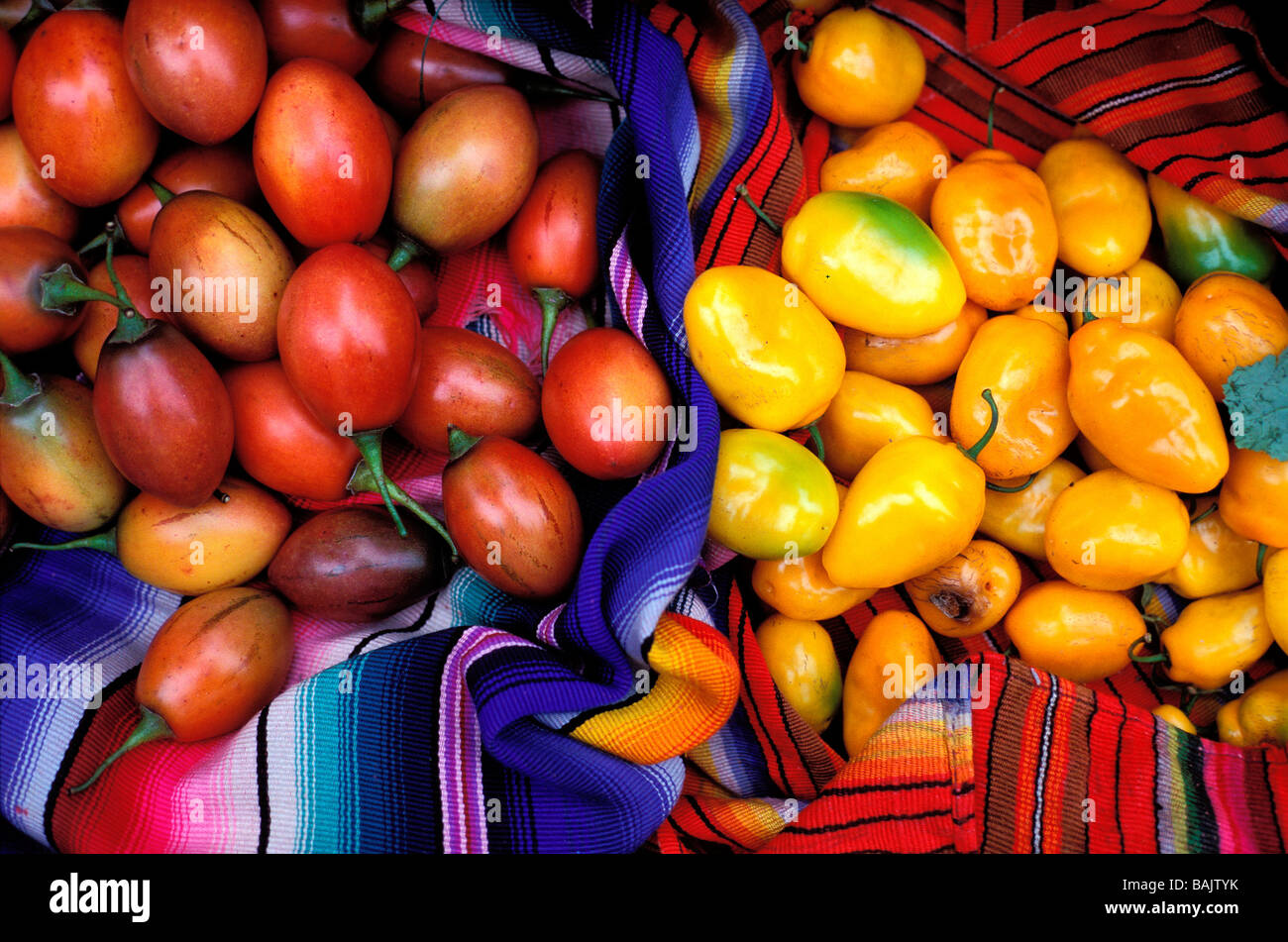 Guatemala, Quiche Department, Chichicastenango, Sunday market, peppers Stock Photo