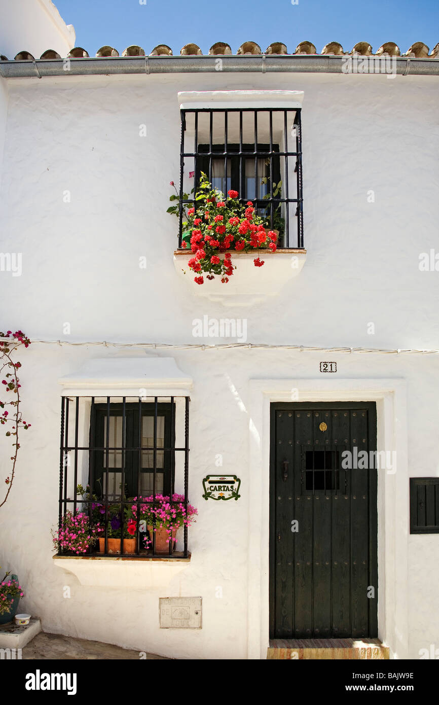 Typical House in White Village of Zahara de la Sierra Cádiz Andalusia Spain Stock Photo
