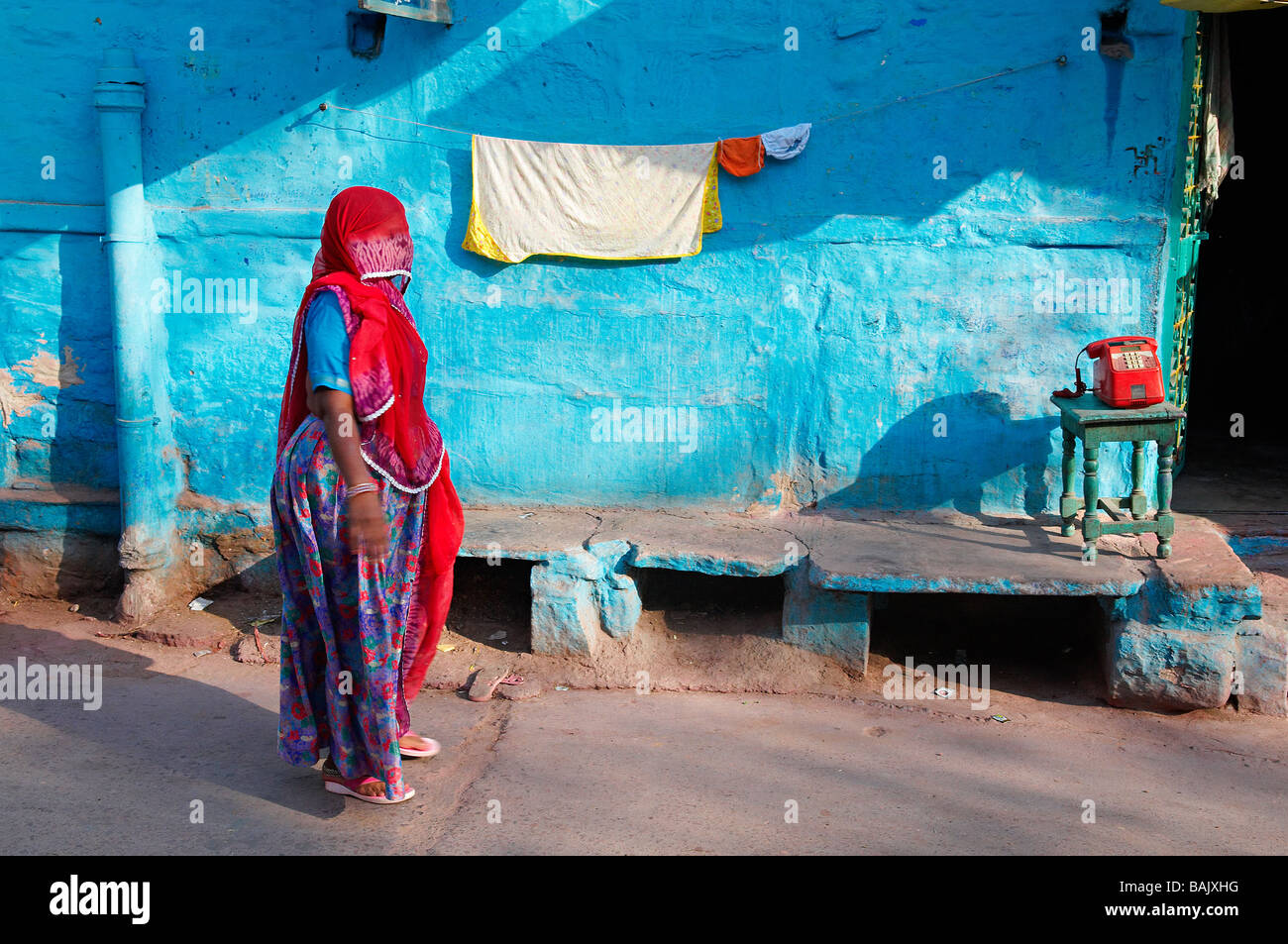 India, Rajasthan State, Jodhpur the blue city, woman Stock Photo - Alamy