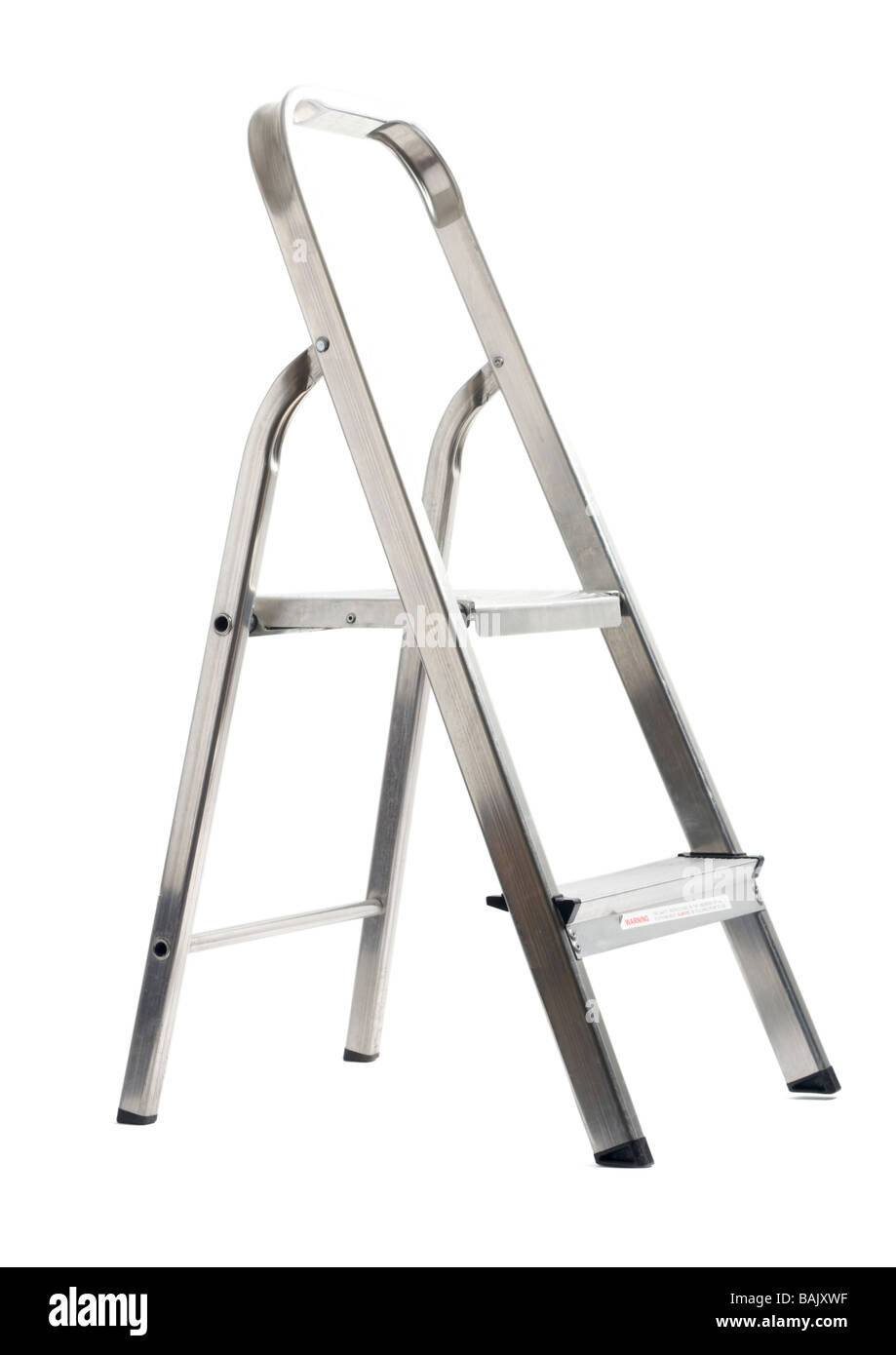 Old small aluminium step ladders Stock Photo