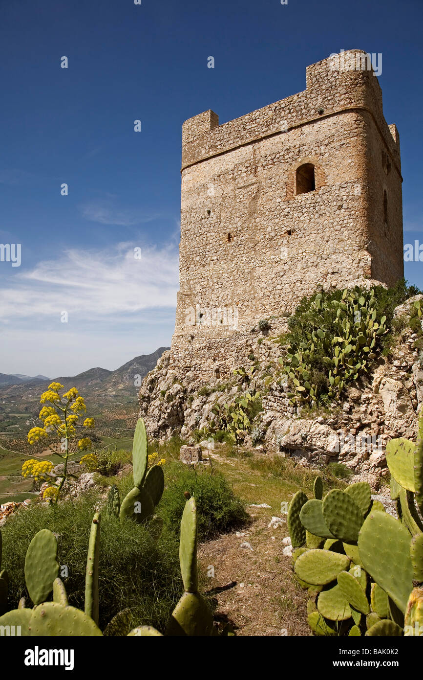 Homenaje Tower and Castle in the White Village of Zahara de la Sierra ...