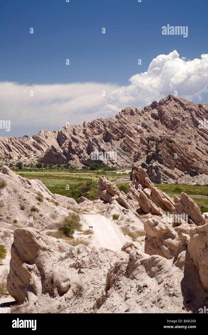 The desert landscape of Salta Province, between Cafayate and Molinos Stock Photo