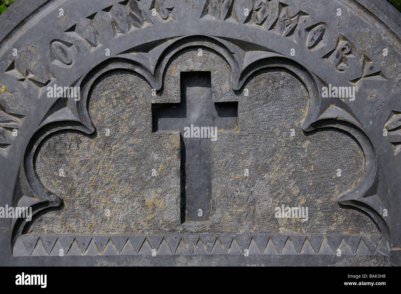 Detail from grave stone Stock Photo