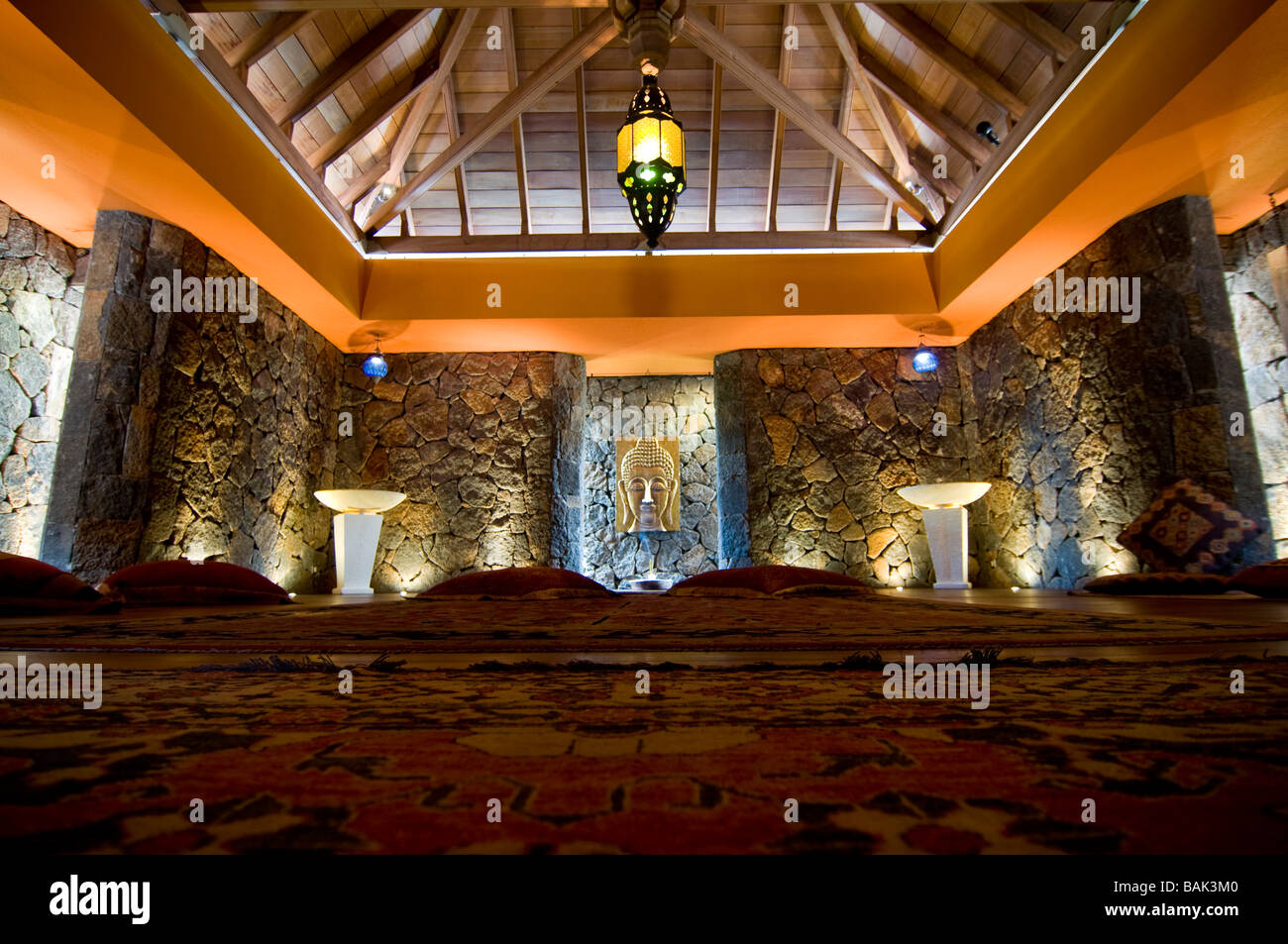 Spa area of the Dinarobin luxury hotel Mauritius Africa Stock Photo