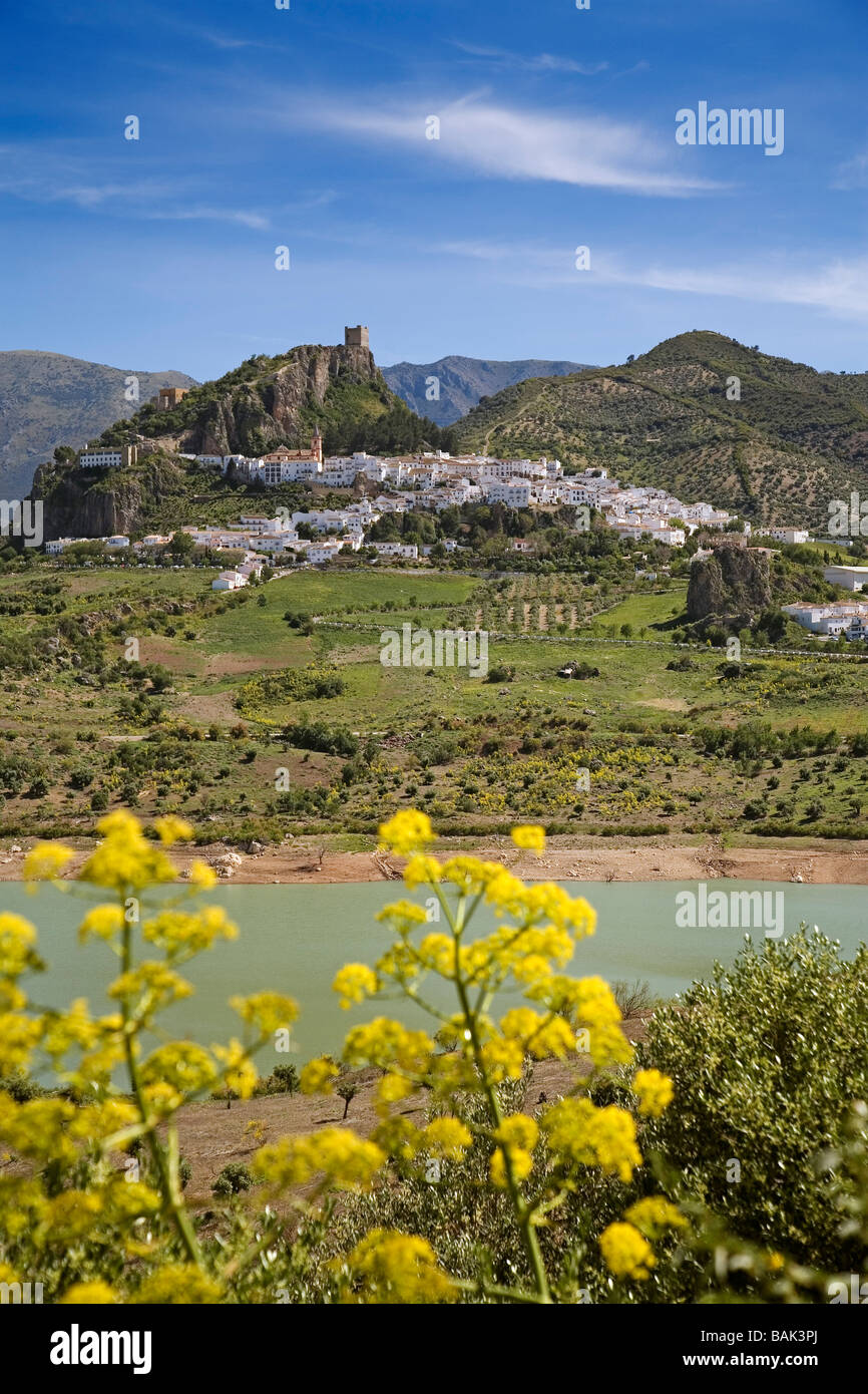 Dam and White Village of Zahara de la Sierra Cádiz Andalusia Spain ...