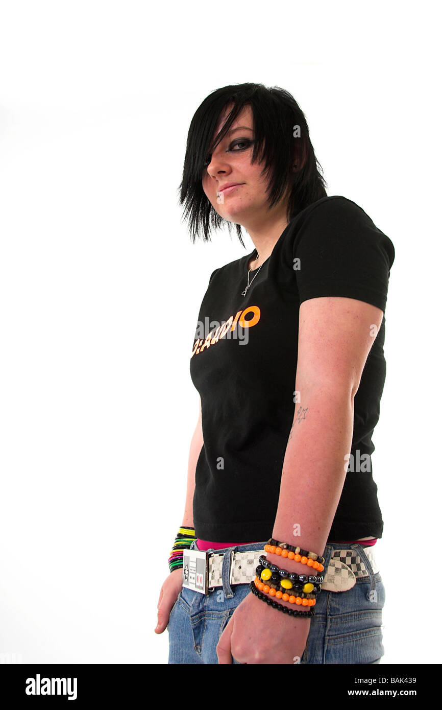 White background emo goth gothic hi-res stock photography and