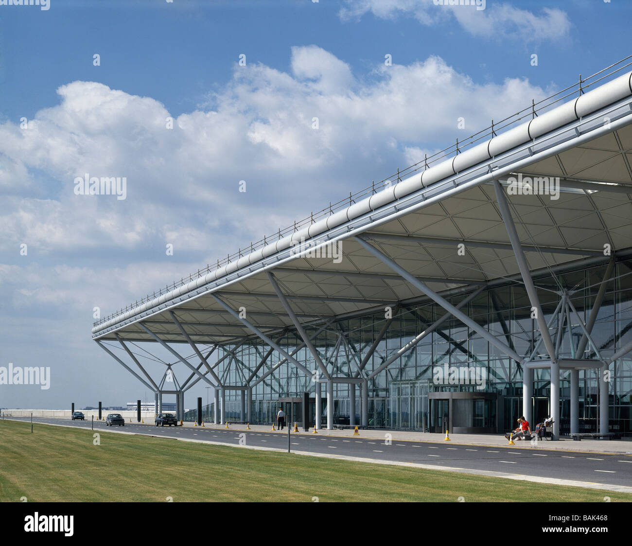 stansted airport oblique exterior, showing structural 'trees' Stock Photo