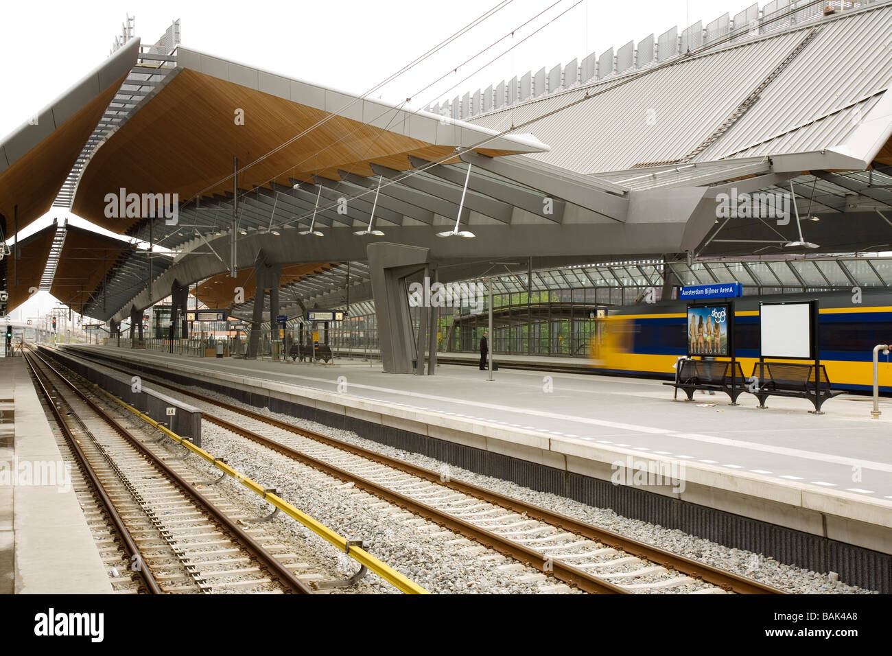 bijlmer arena looking across the tracks with canopy decending Stock Photo