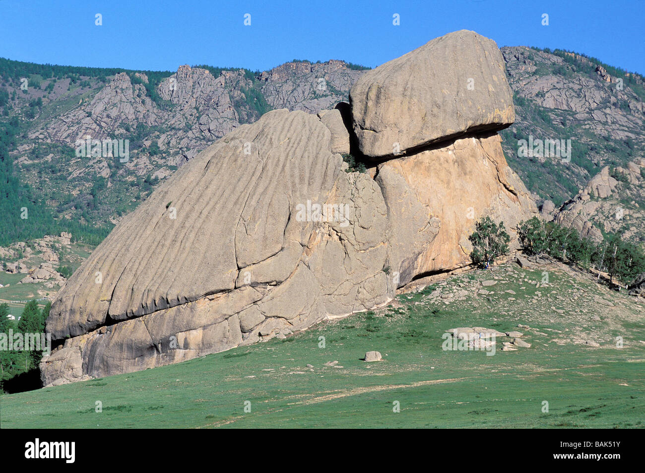 Mongolia, Tov Province, Terelj National Park, Turtle Rock Stock Photo ...