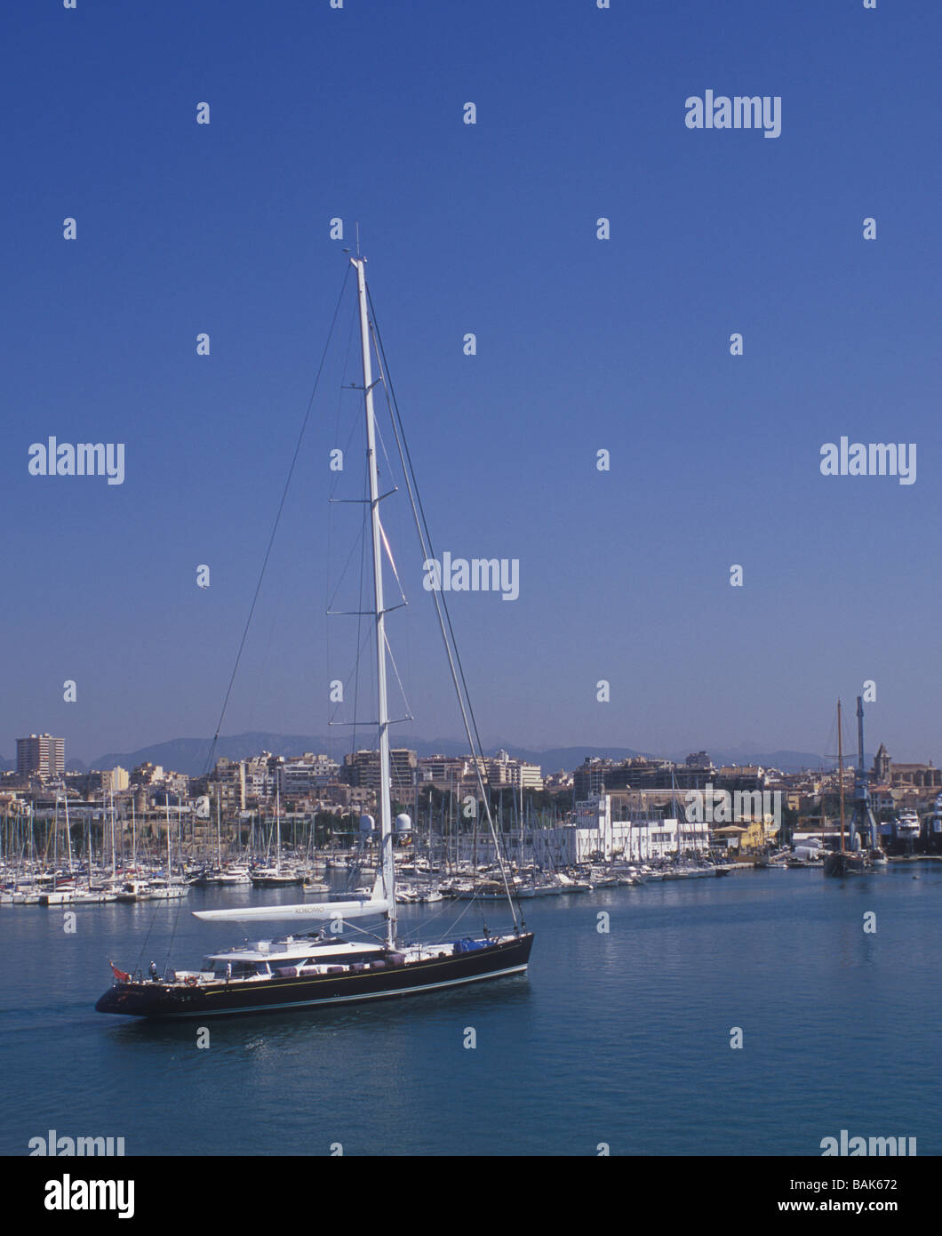 Sailing Yacht "Kokomo" approaching Real Club Nautico, Palma de Mallorca